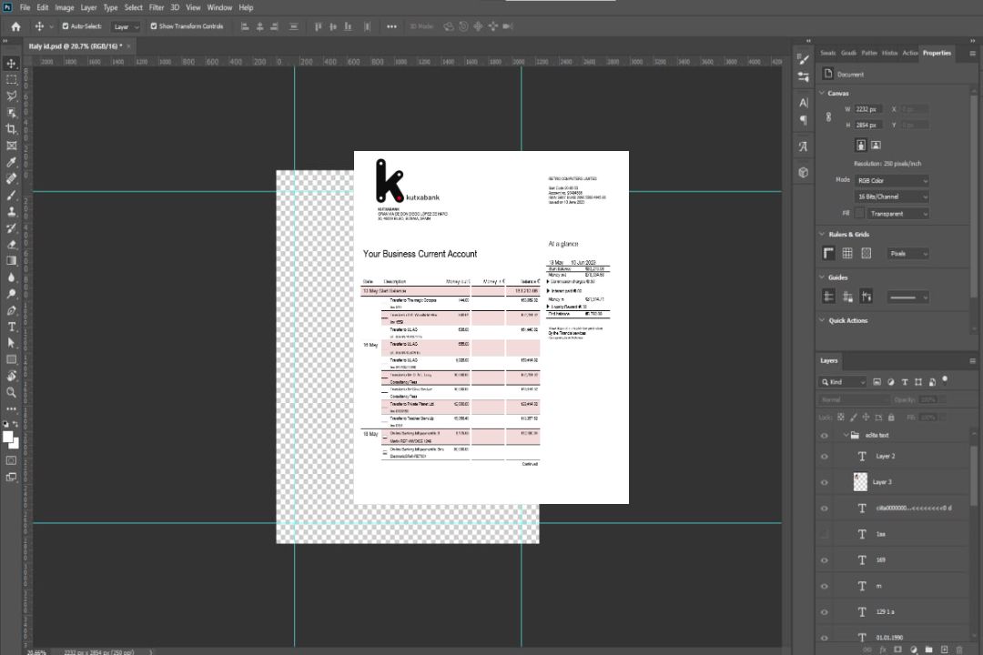 Modèle Word et PDF de relevé de compte d'entreprise Kutxabank template Modèle Word et PDF de relevé de compte d'entreprise Kutxabank template